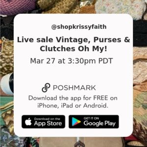 SAVE THE DATE 3/27/24 6:30 PM 50 Bags • Vintage • Boho • Prom • Free Shipping!!